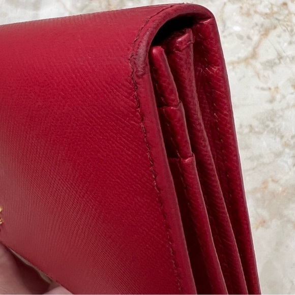 PRADA Saffiano Leather Continental Wallet in Fuoco Red - Picture 16 of 16